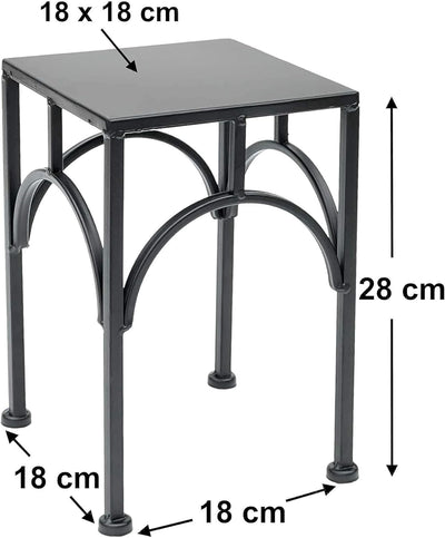 DanDiBo Blumenhocker Metall Schwarz Eckig Blumenständer Beistelltisch 96449 Blumensäule Pflanzenhock