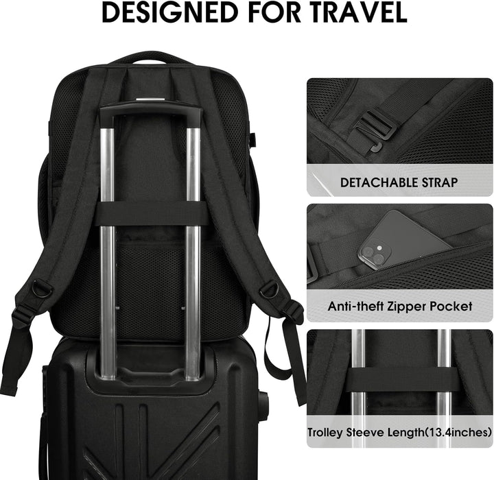 WANDF Handgepäck Rucksack 45x36x20cm für Easyjet Airlines, Untersitz-Reise-Handgepäck-Tasche mit Nas