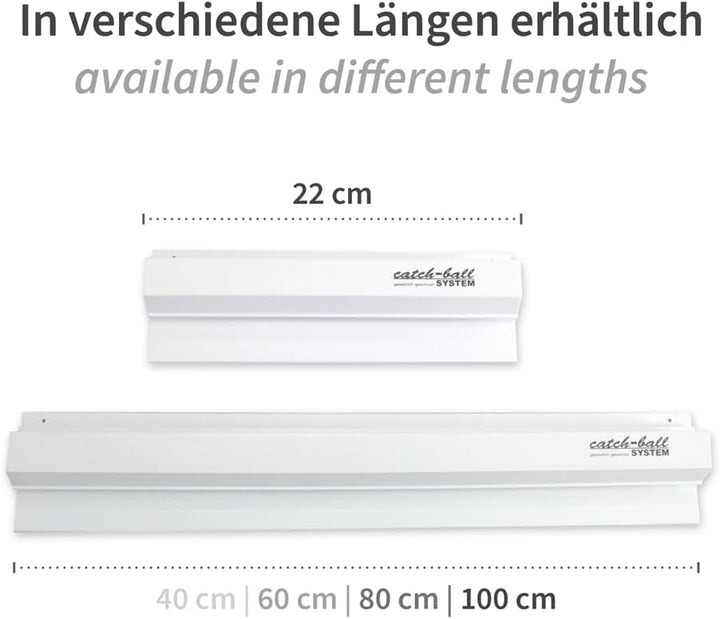 Franz Mensch 1 Stück Hygostar Catch-ball-System, Notebord, weiss, L: 80cm, B: 7cm, H: 2,3cm, Karton,