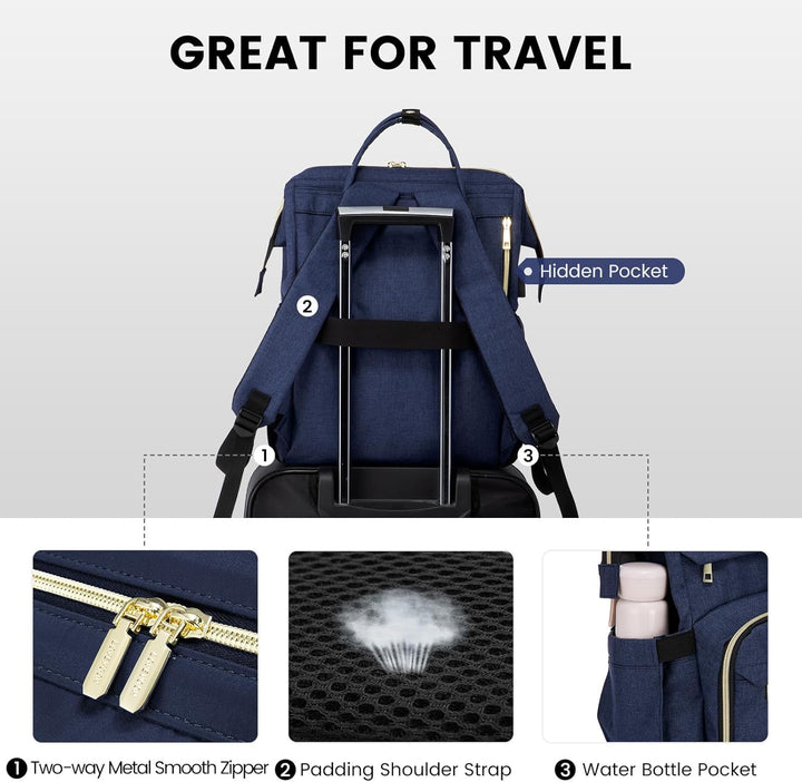 LOVEVOOK Rucksack Damen, Wasserdicht Laptoprucksack 17 Zoll Gross Backpack Schulrucksack Tasche Mädc