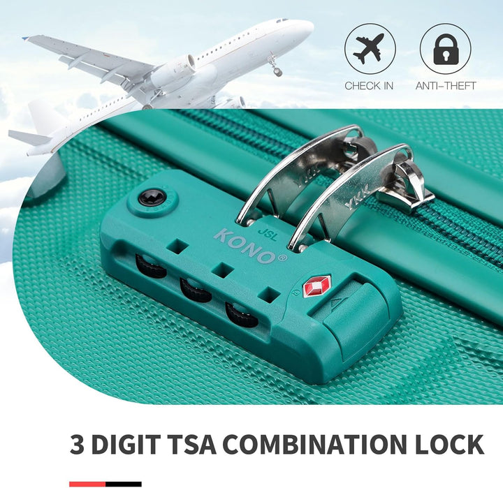 KONO 2er Kofferset ABS Hartschalen Hardcase Trolley TSA-Schloss 55cm Reisekoffer Boardcase + Handgep