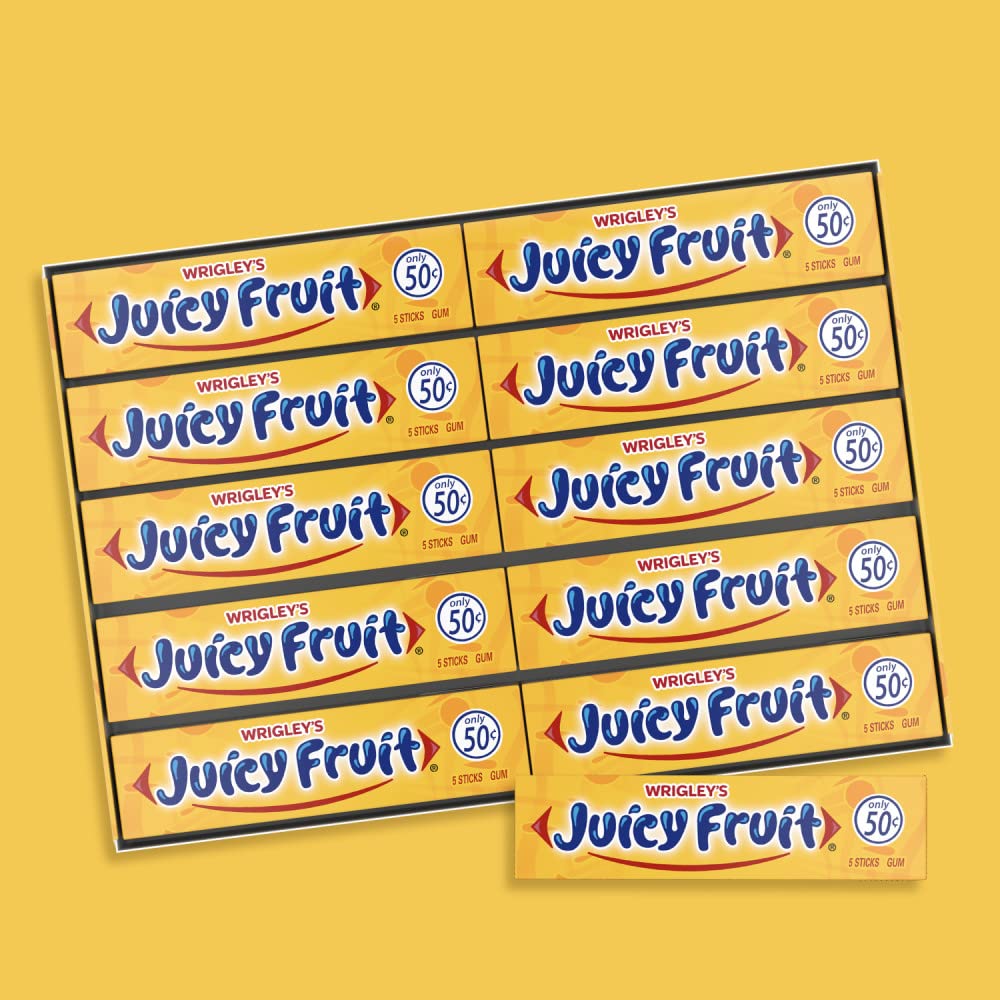WRIGLEY'S JUICY FRUIT Kaugummi, Grosspackung, 5 Stäbchen (40 Stück)