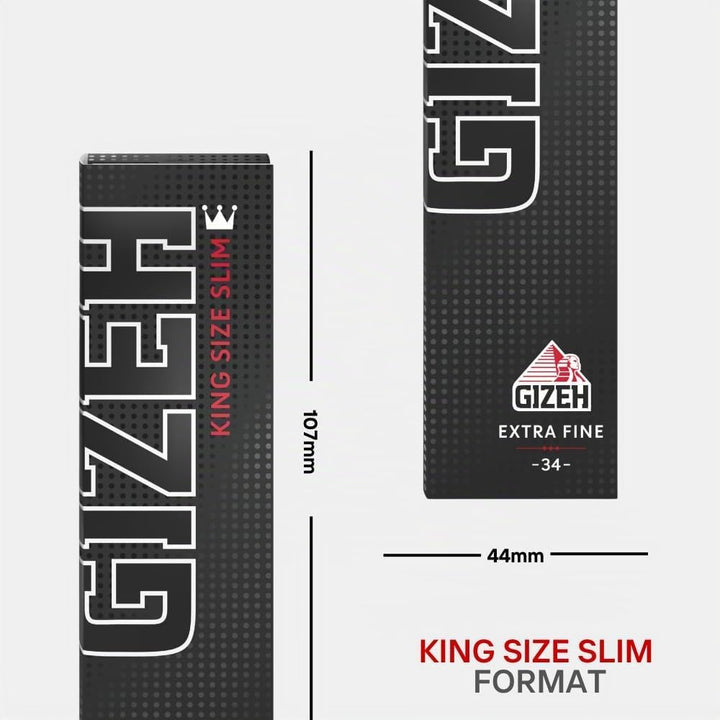 GIZEH BLACK® King Size Slim Blättchen zum Selbstdrehen - Packung mit Magnetverschluss, recyclebar -