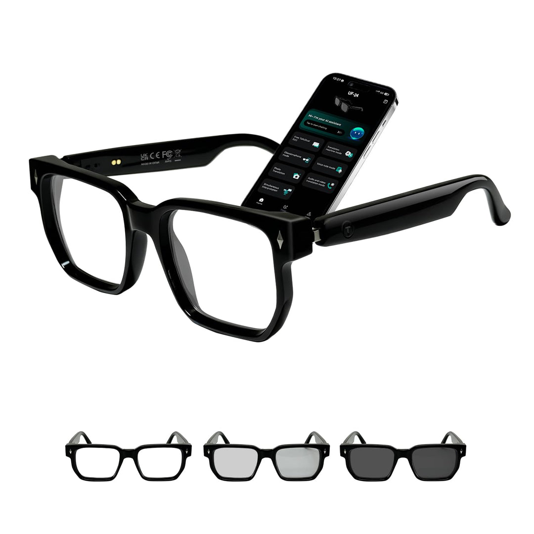 2026 AI Smart Brille Für Reisen, Meetings und Business Schwarz, Schwarz