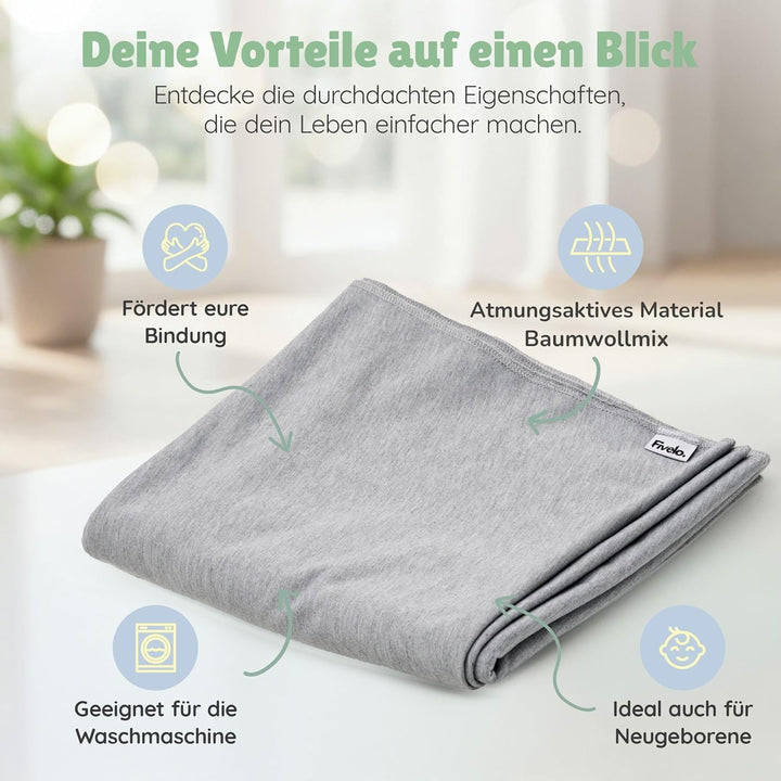 Tragetuch Neugeborene - Elastisches Baby Trage-Tuch ab Geburt, Atmungsaktive & ergonomische Koala-Ba