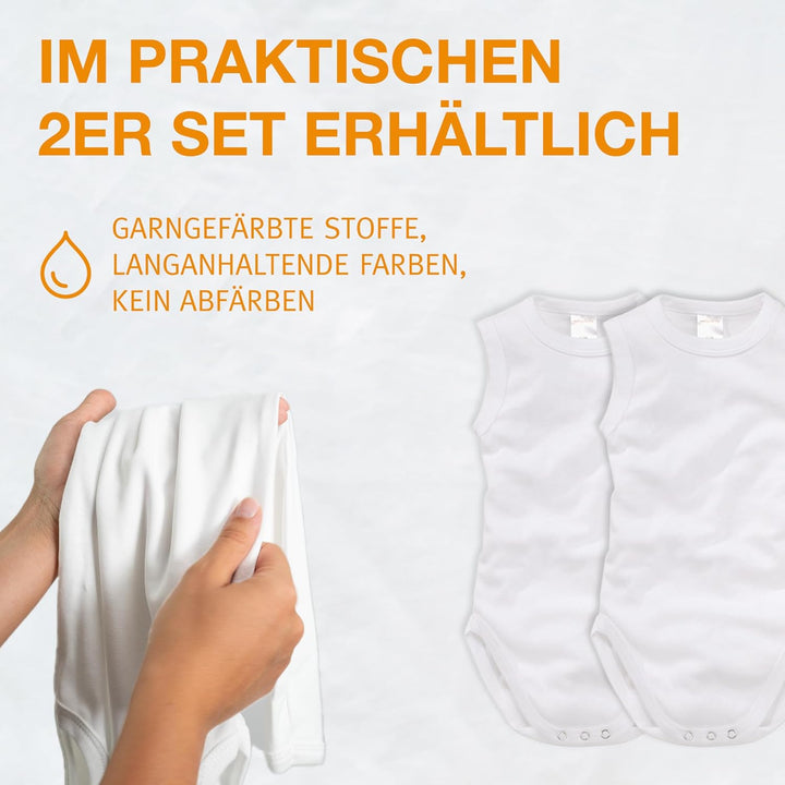 wellyou – Baby Body ohne Arm aus 100% super weicher Baumwolle – 2er Set Kinder Body Ärmellos für Mäd