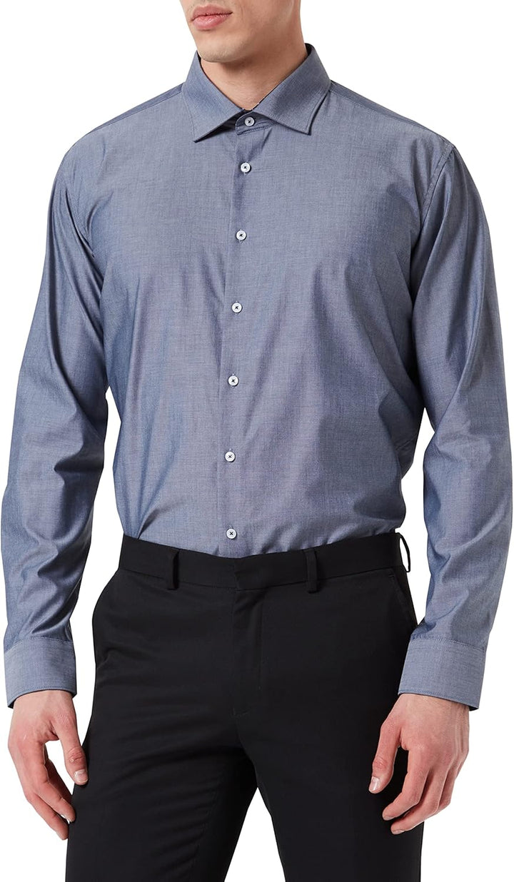 Seidensticker Herren Business Kent - Extra-Slim Fit - Kent Kragen - Langarm - 100% Baumwolle 40 Dunk