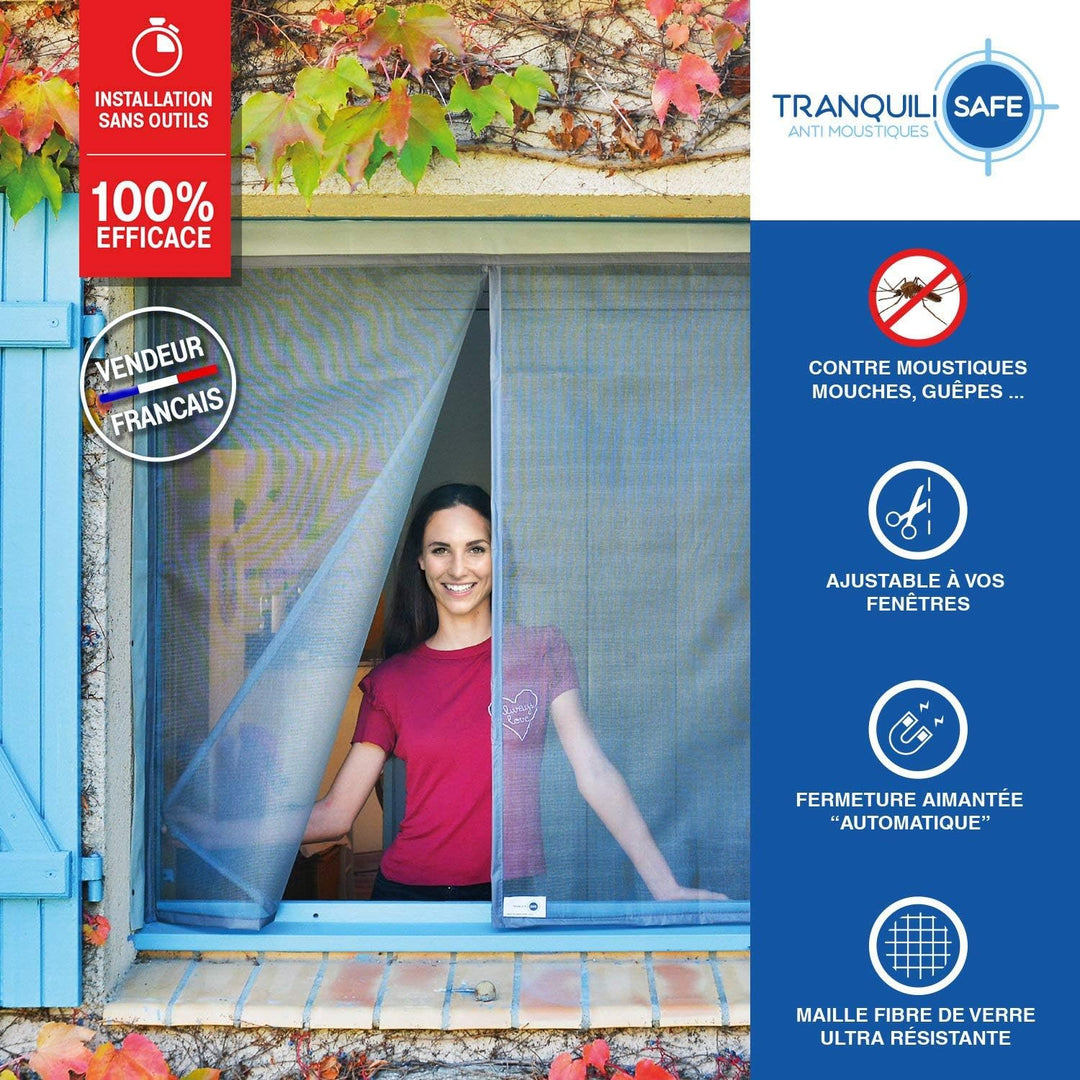 Fliegengitter verstellbar Magnetverschluss Tranquilisafe® für Fenster - Fliegengitter magnetisch - F