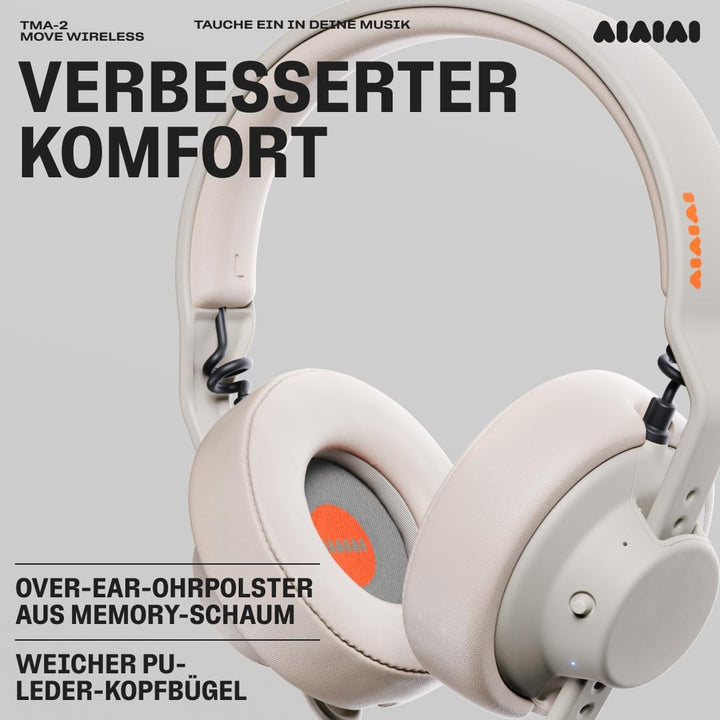 AIAIAI TMA-2 Move Wireless Kopfhörer – Bluetooth 5.3, Bio-Membran-Treiber, 40+ Stunden Akkulaufzeit,