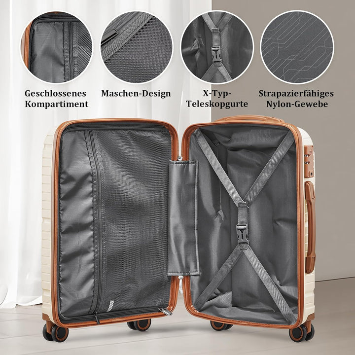Joyway Kofferset 6tlg Hartschale Leicht PP mit 4 Rollen und TSA-Schloss Der Gepäcksets Enthält 1 Kos