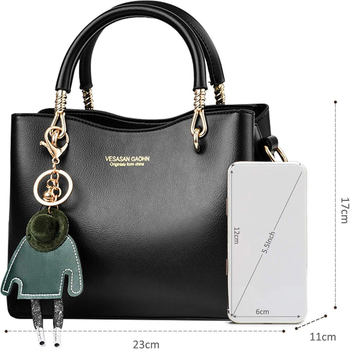 NICOLE &amp; DORIS Damen Handtasche mit grosser Kapazität PU Leder Schultertasche Shopper Casual Umhänge