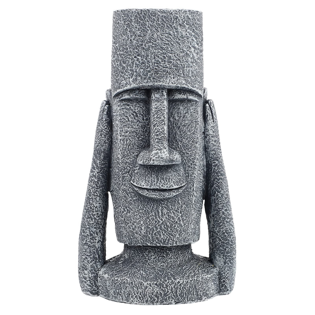 BESPORTBLE Osterinsel Figur Moai Kopf Blumentopf Garten Statue Skulptur Kaktus Sukkulenten Topf Deko