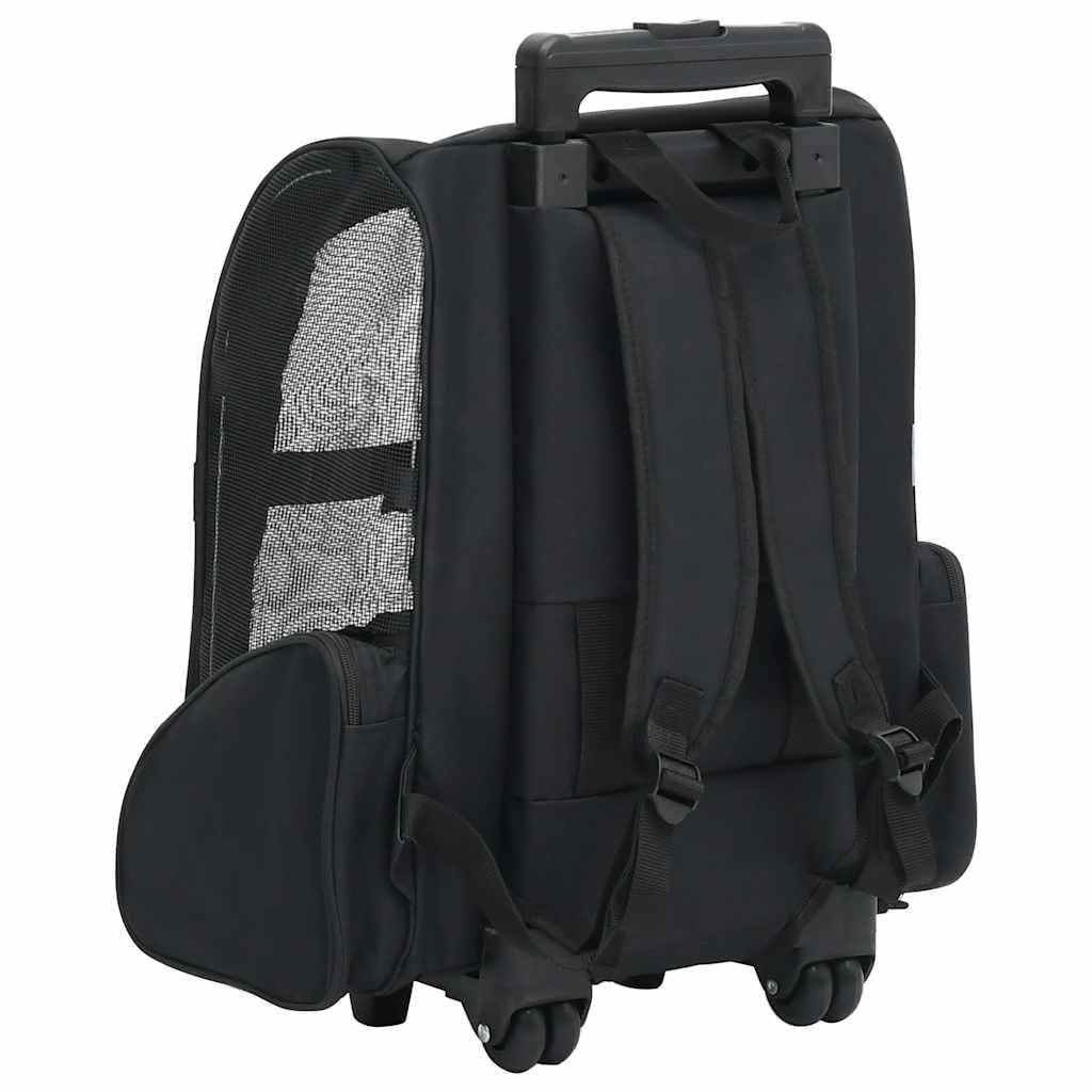vidaXL Haustiertrolley Faltbar Schwarz Hundetrolley Rucksack Transporttasche, Schwarz