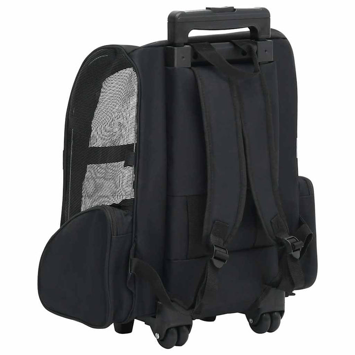 vidaXL Haustiertrolley Faltbar Schwarz Hundetrolley Rucksack Transporttasche, Schwarz