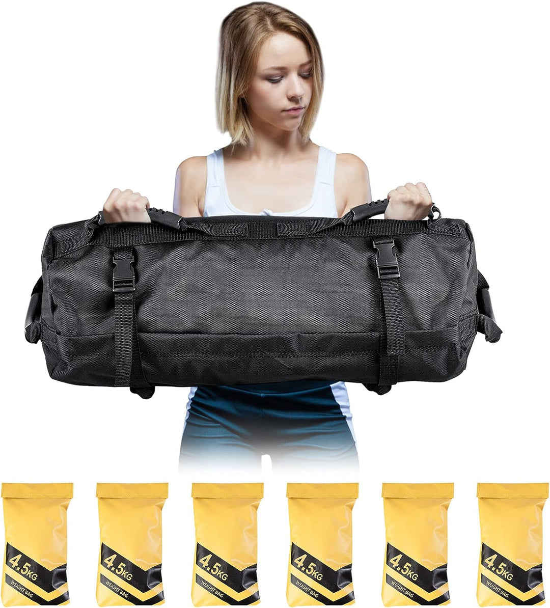 GOPLUS Gewichtssandsäcke Einstellbar, Trainingssandsack inkl. 6 x 4,5 kg Sandsack 6 Gummigriffe und