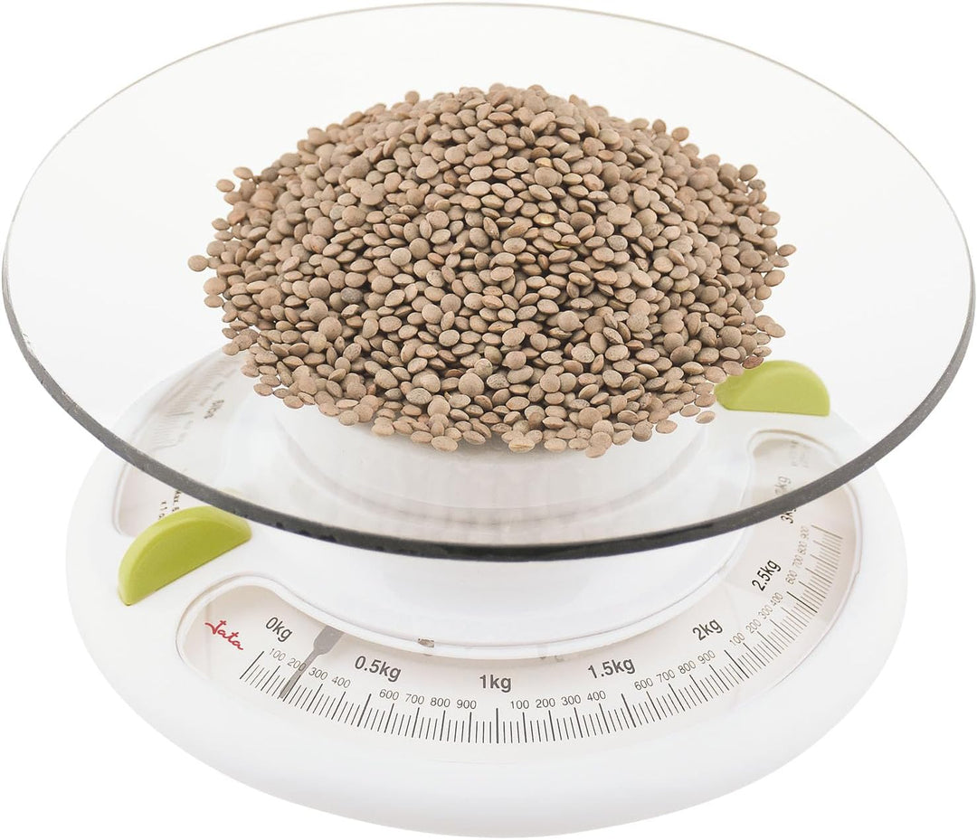Jata Küchenwaage, Mechanische, Weiss, 2,2 kg, 200 g, Flach, Horizontal, Diät, Transparent, 1 l, Tara
