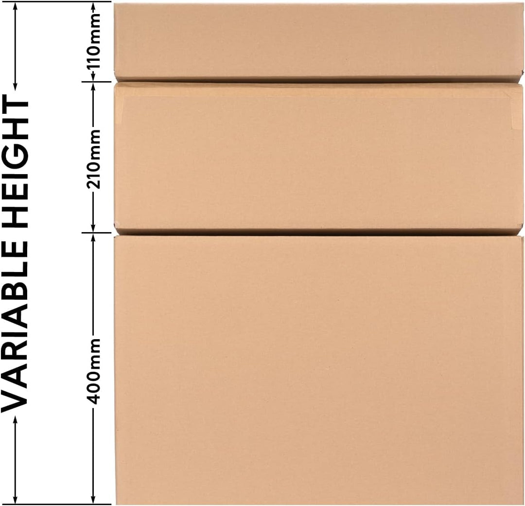 25 Faltkartons 600x400x400mm braun KK 107 2 wellig rechteckige Versandkartons | DHL 5 Kg Paket | DPD