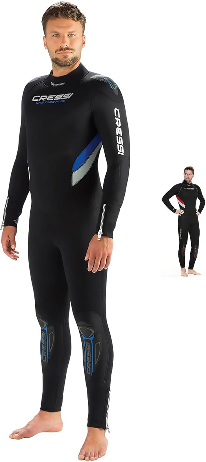 Cressi Castoro Man Monopiece Wetsuit - Taucheranzug Erhältlich in 5 oder 7 mm Neopren, Herren 7 mm S