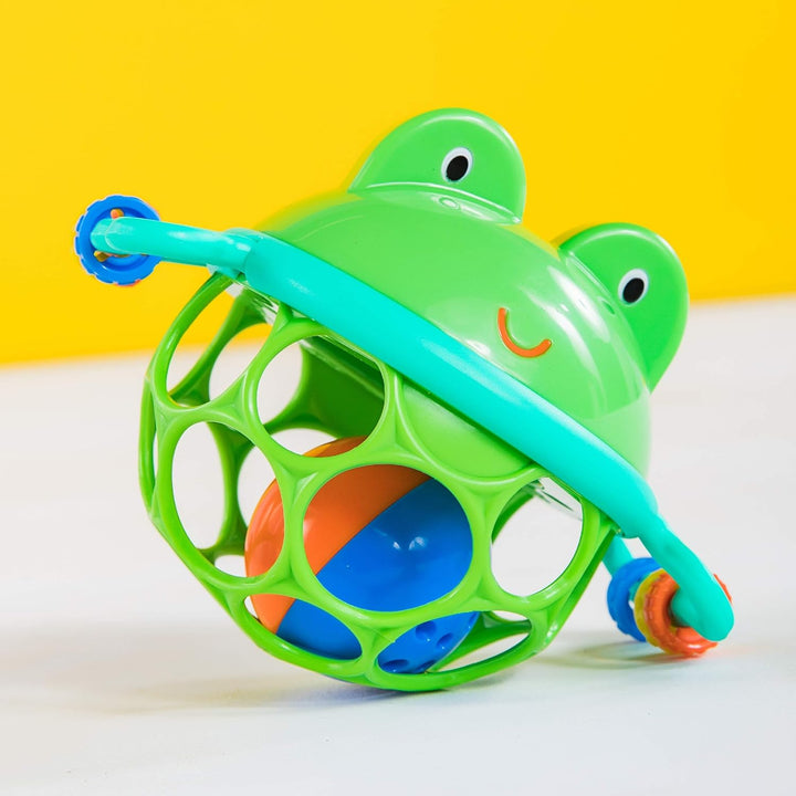 Bright Starts, Oball, Greifball mit Glockenball, Greifring und Schiebekugeln im flexiblen, leicht gr