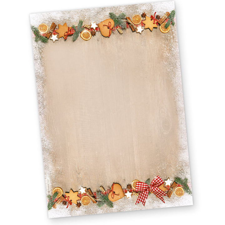 Briefpapier Weihnachten LANDIDYLLE (500 Blatt) Weihnachtsbriefpapier A4 Holz Landhaus Stil urig schö