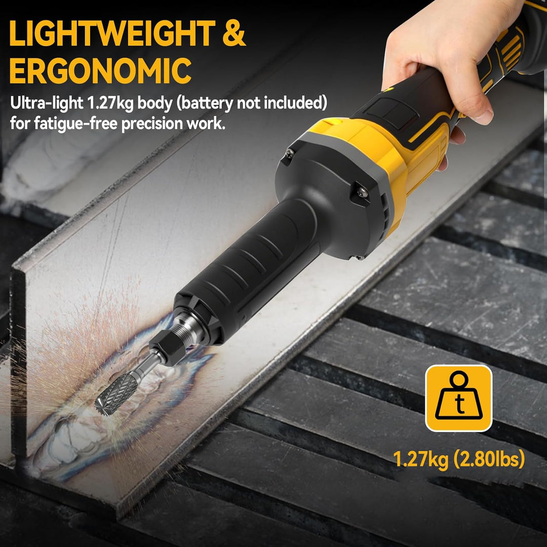 Akku Geradschleifer Kompatibel mit DeWalt 18V Akku, Bürstenloser Geradschleifer 6mm 3mm Bohrfutter P