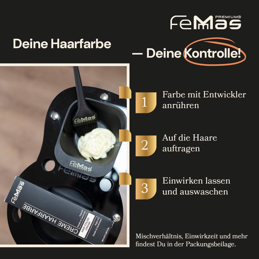 FemMas Haarfarbe Superaufheller 3x Silber 912 I Professionelle Creme Haarfarbe zur Aufhellung um bis
