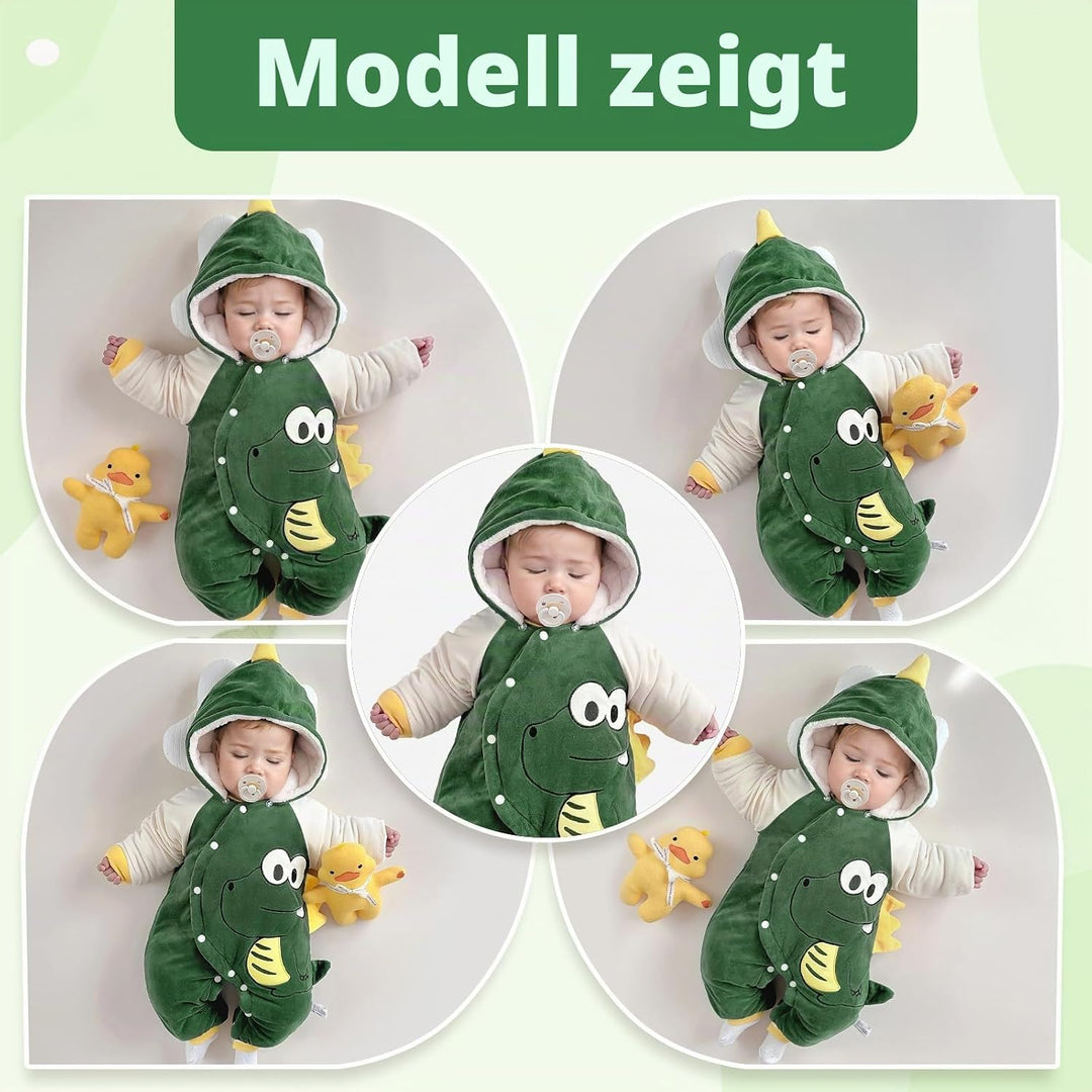 Baby Overall Mit Kapuze Footies Winter Strampler Schneeanzüge Karikatur Mädchen Jungen Kleidungsset