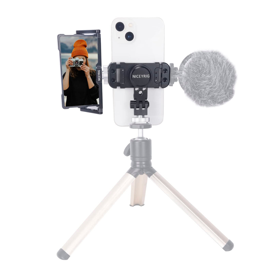 NICEYRIG Smartphone Selfie Vlog Spiegel Kit mit Flip Screen Mirror & Multifunktionale Telefon Cold S