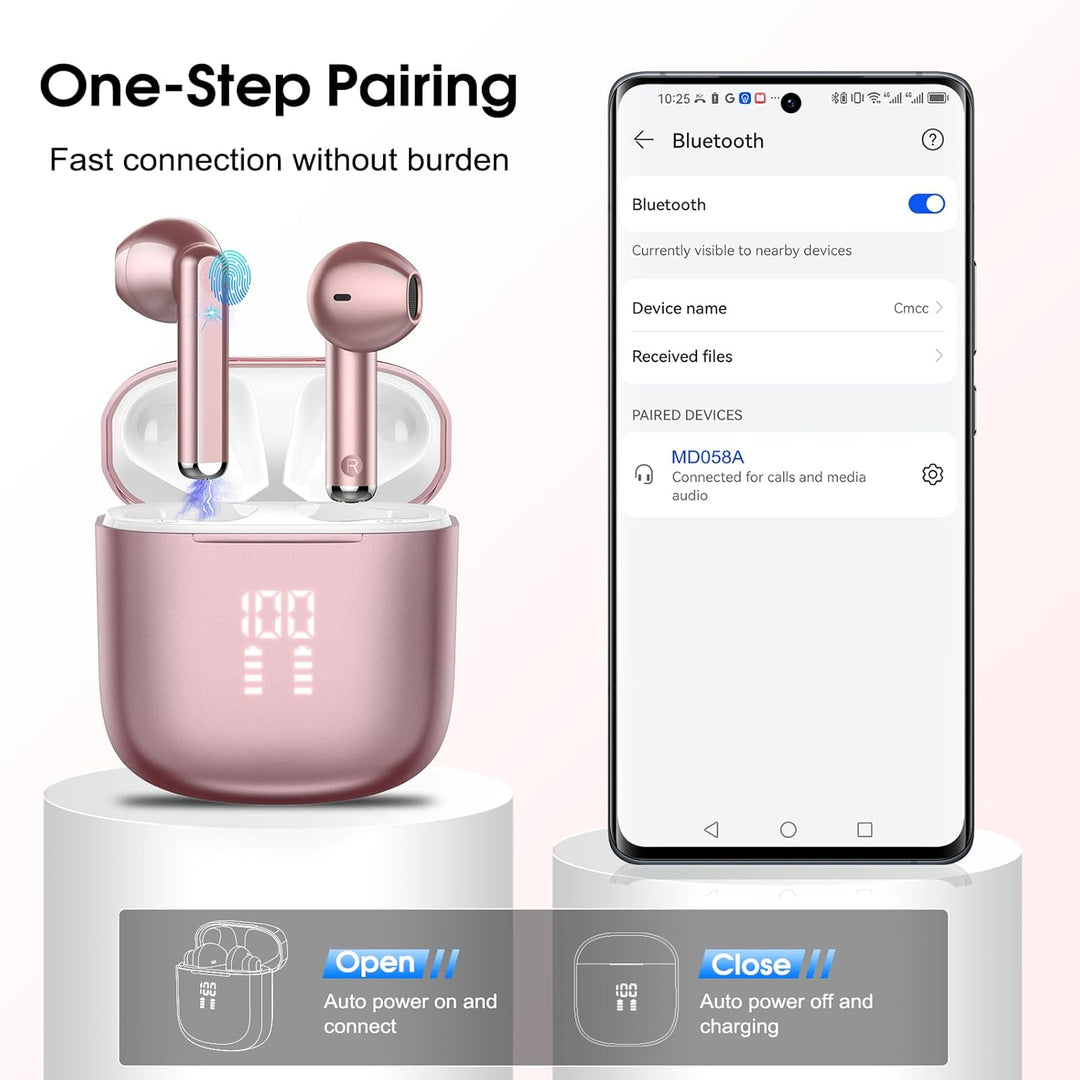 OYIB Bluetooth Kopfhörer, 2024 In Ear Kopfhörer Kabellos Bluetooth 5.3 Kopfhörer mit ENC Mic, 25 Std