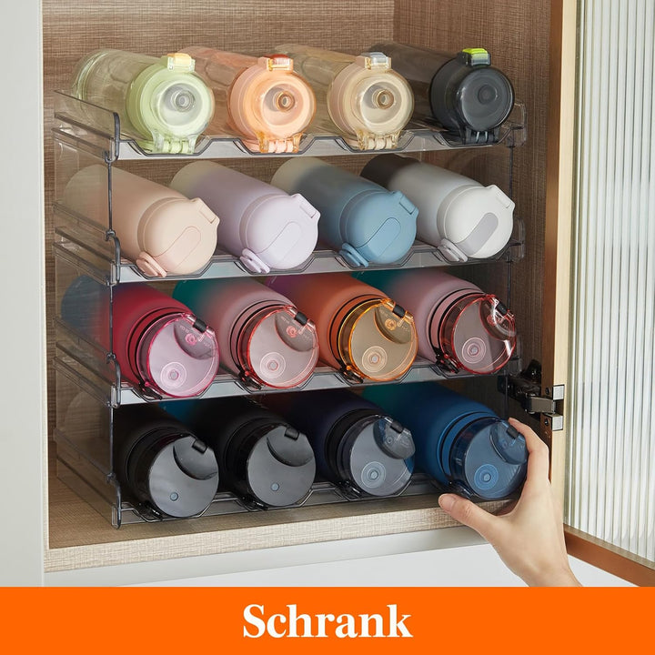 Lifewit Stapelbarer Flaschenhalter für Schrank, Gefrierschrank, Vorratskammer - Kunststoff-Wasserfla