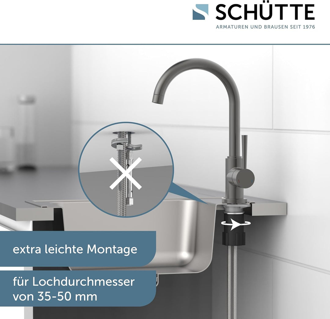 SCHÜTTE 79162 Spültischarmatur CORNWALL, Wasserhahn Küche, Energiesparfunktion, 360° schwenkbar, ide