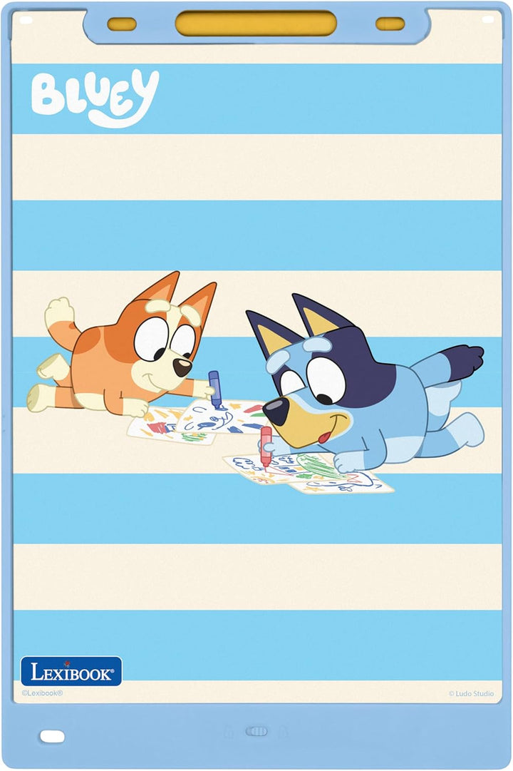 Lexibook, Multicolor E-Ink Zeichen-Tablet 28 cm mit Bluey-Schablonen, Blau, CRT10BY, Bluey