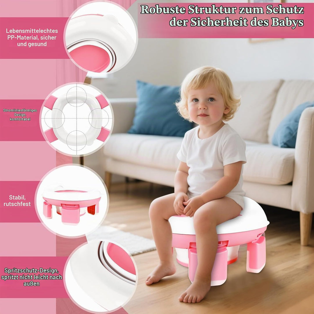 Toilettensitz Kinder,Töpfchen Training Sitze,Töpfchen für Unterwegs,Reisetöpfchen mit 20 Stück Töpfc