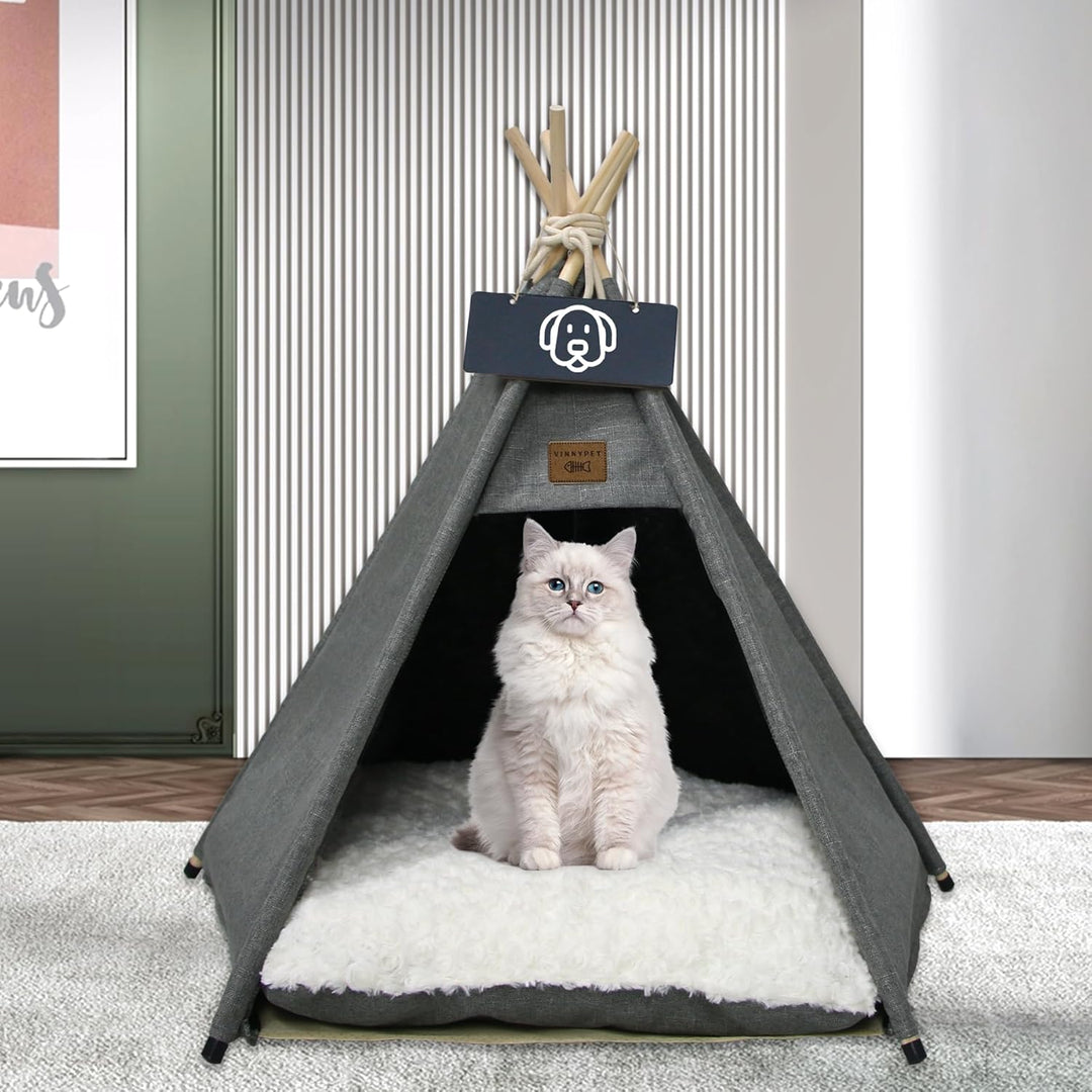 Tipi Zelt fur Katzen und Hunde Haustierzelte Häuser mit Plüschkissen Luxery Hundezelt Katzenzelt Abn