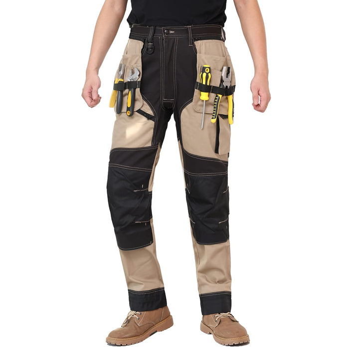 WORK IDEA Arbeitshosen männer, Hose mit multifunktionalen Taschen, Hose mit abnehmbaren Flugtaschen,