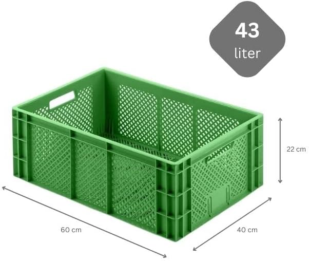 PROREGAL CHEFGASTRO SuperSparSet 4x Eurobehälter Obst- und Gemüsekasten | HxBxT 22x40x60cm | 43 Lite