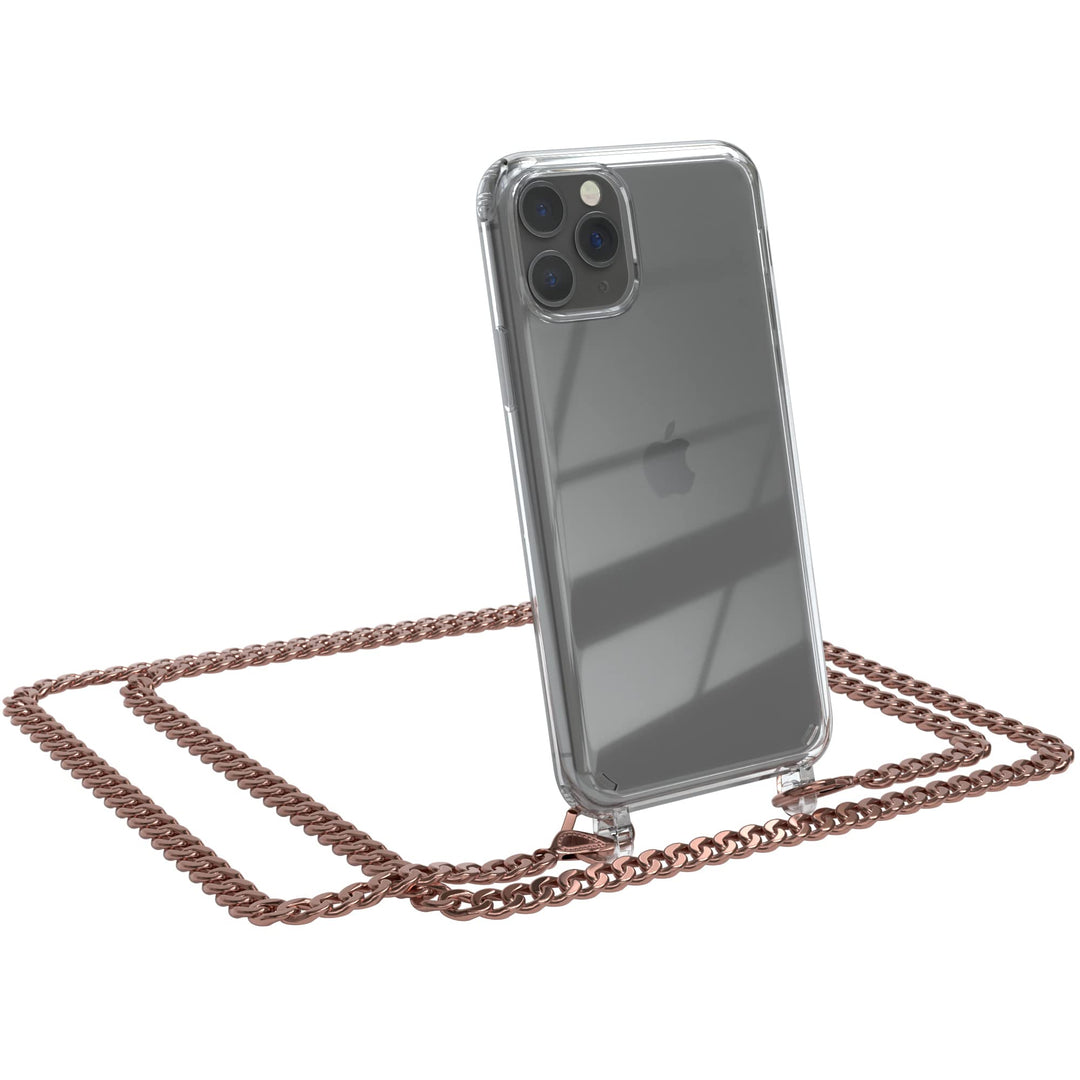 EAZY CASE Handykette kompatibel mit iPhone 11 Pro Handyhülle mit Metall Umhängeband und Ersatz Korde