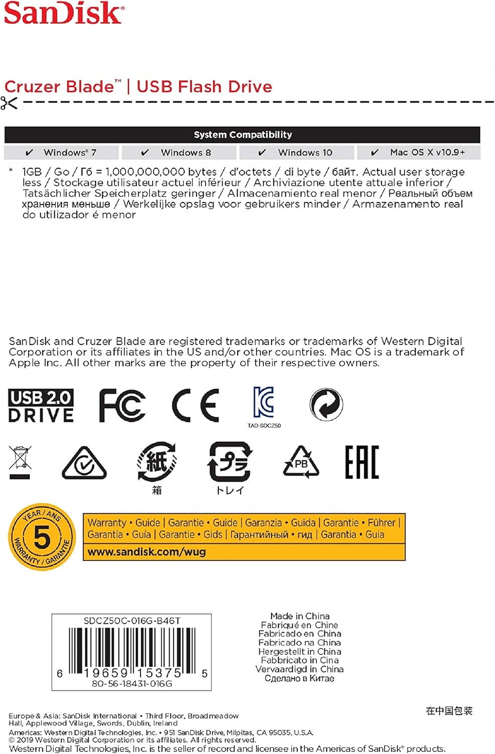 SanDisk 16GB Cruzer Blade USB Flash Drive 3-pack , Blue/Pink/Green Blau/Pink/Grün 16GB Triple Pack,