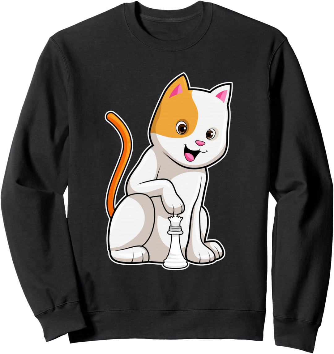 Katze Schachfiguren Schach Brettspiel Sweatshirt