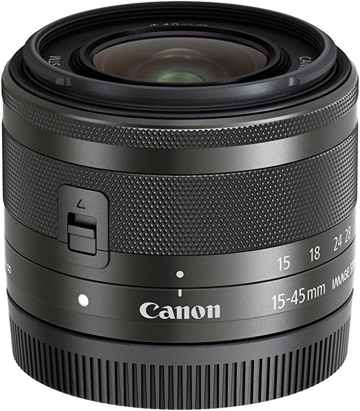 Canon EF-M 15-45mm F3.5-6.3 IS STM Objektiv (49mm Filtergewinde) schwarz grau Single, grau Single