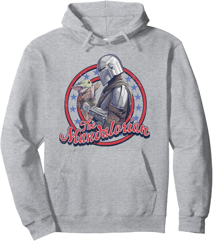 Star Wars: The Mandalorian Fourth Of July Mando & Grogu Pullover Hoodie