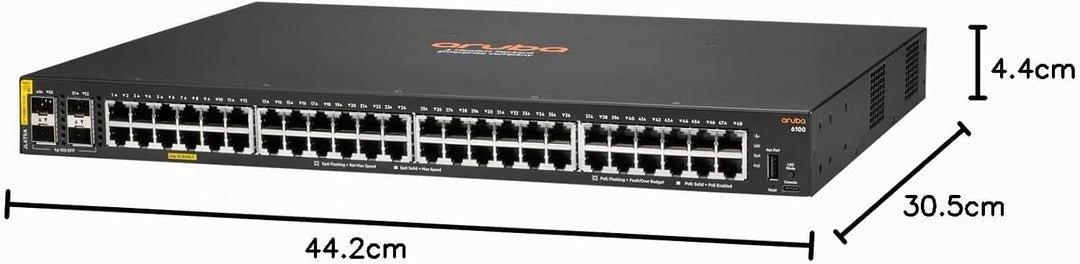 HPE Aruba 6100 48G Class4 PoE 4SFP+ 370W Switch Europe