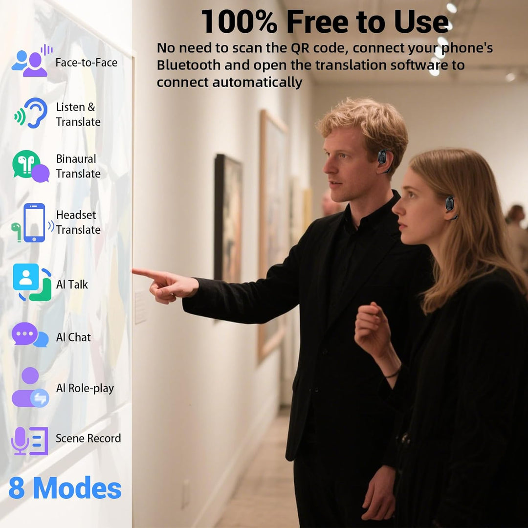 übersetzungskopfhörer in echtzeit LY7, übersetzer kopfhörer 144+ sprachen talkbuds für iOS & Android