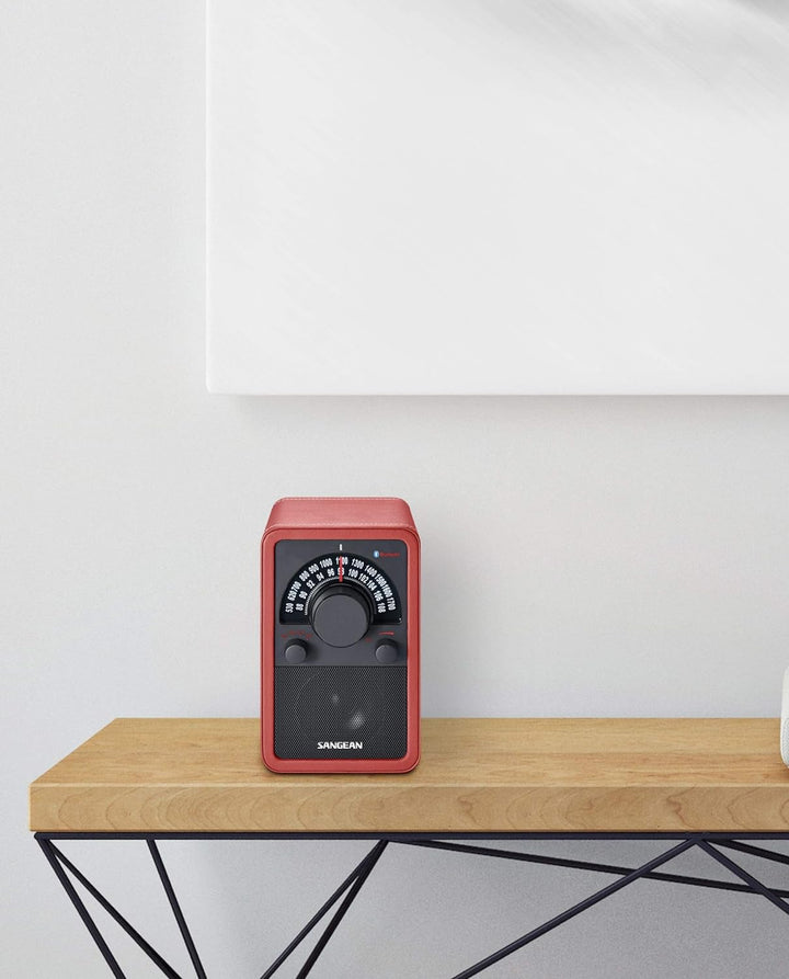 Sangean WR-15BT Retro bluetooth Radio mit AM und FM - Rot/Schwarz