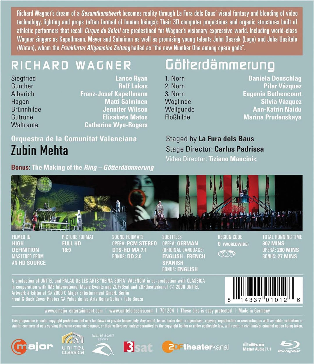 WAGNER: Götterdämmerung (staged by La Fura dels Baus) - Zubin Mehta, Blu-ray