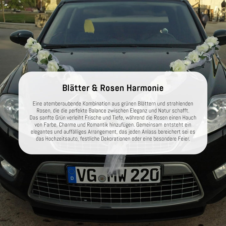 Rosen Girlande Braut Paar Rose Deko Dekoration Autoschmuck Hochzeit Car Auto Wedding ®Auto-schmuck D