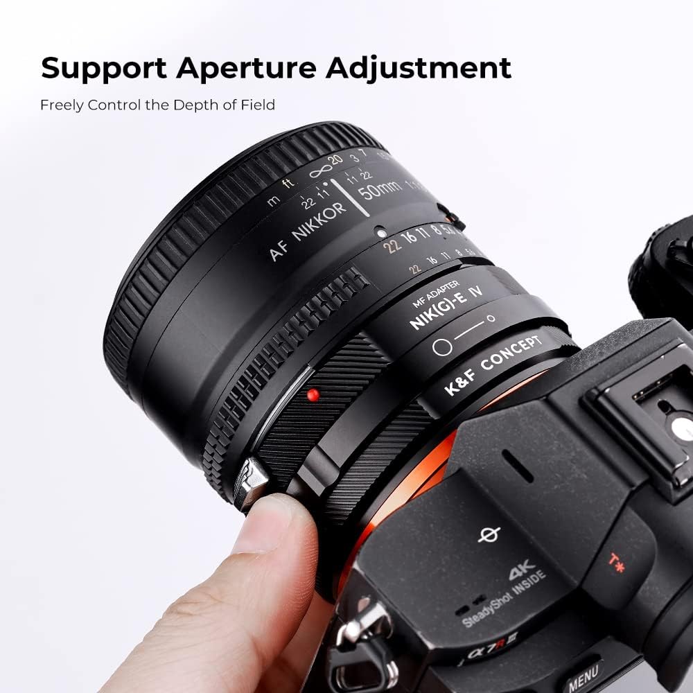 K&amp;F Concept Lens Mount Adapter NIK(G)-FX IV Manueller Fokus Kompatibel mit Nikon F (G-Typ) Objektiv