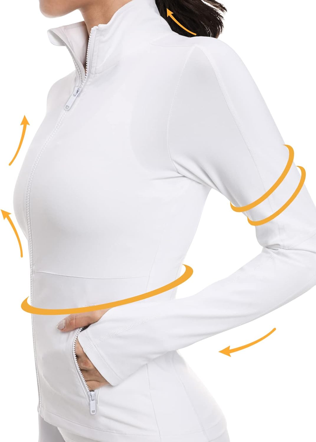 VUTRU Damen Laufjacke Hoher Kragen Leicht Sportjacke Langarm Yoga Shirt Fitness Jacke Atmungsaktive