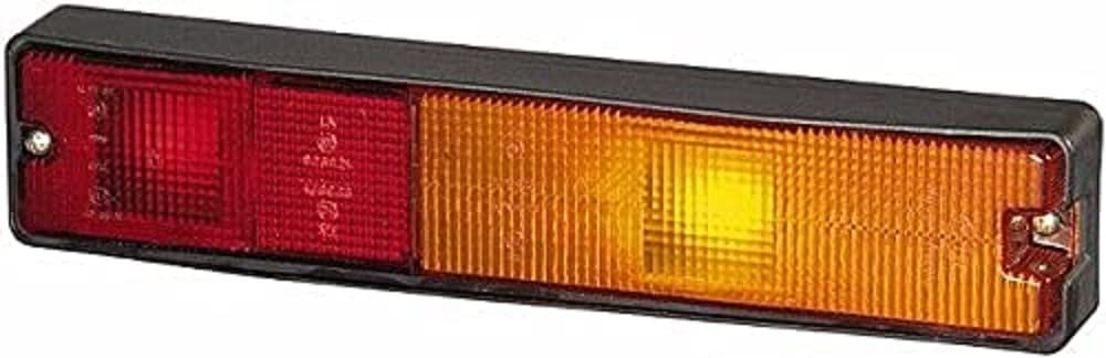 HELLA - Heckleuchte - Glühlampe - 12V - Anbau/geschraubt/Einbau - Lichtscheibenfarbe: rot/gelb - Ste