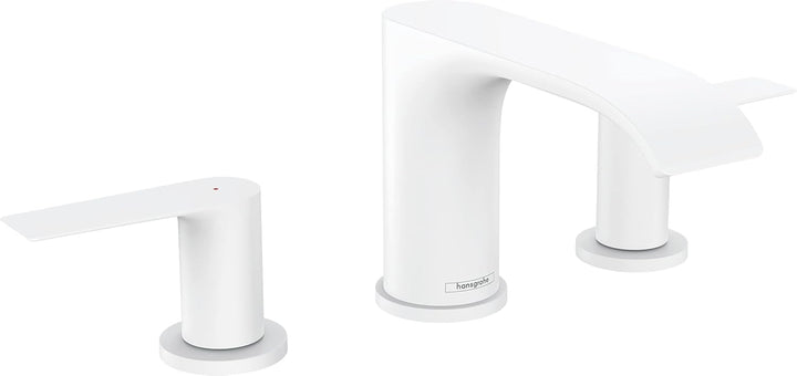 hansgrohe 3-Loch Waschtischarmatur Vivenis, Wasserhahn Bad mit Auslauf Höhe 90 mm, mit Zugstange, Ba